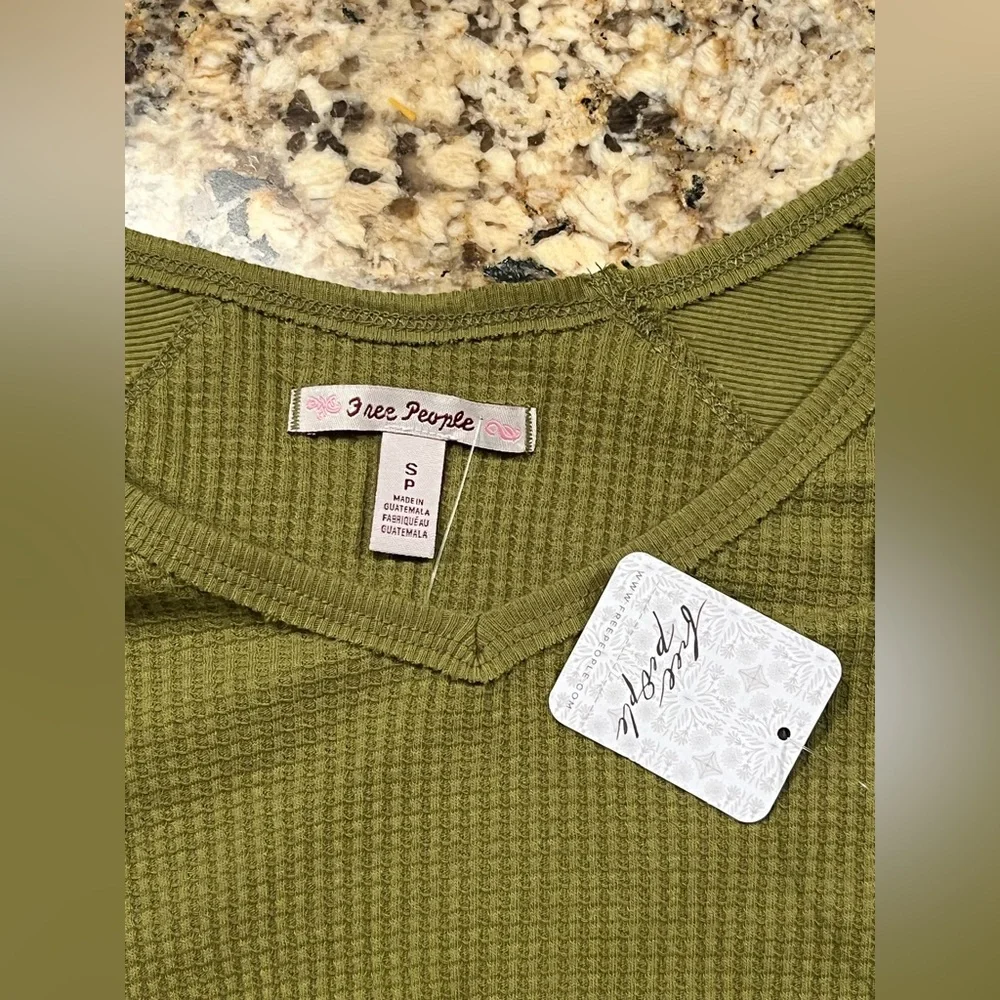 NWT Free People Santa Clara Oversized Thermal Shirt